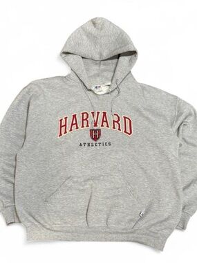 Vintage Russell Athletic Harvard University Grey Hoodie